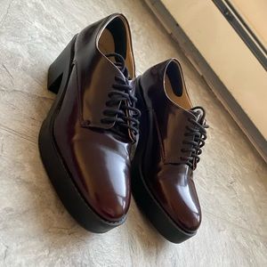 Zara plum platform loafers size 6